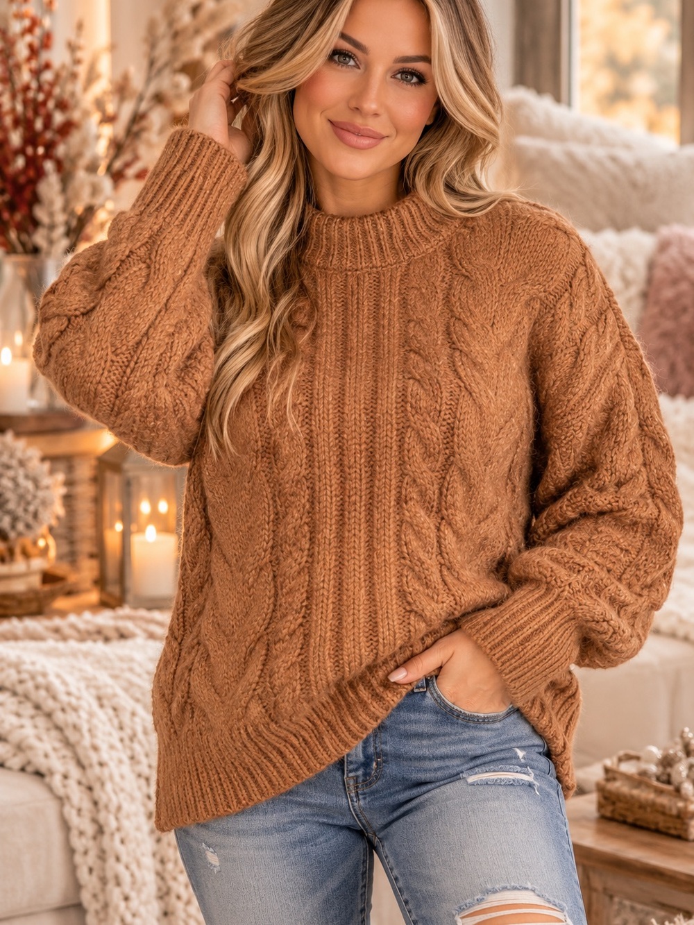 All in Motion Cable-Knit Sweater — Size XS 🍂